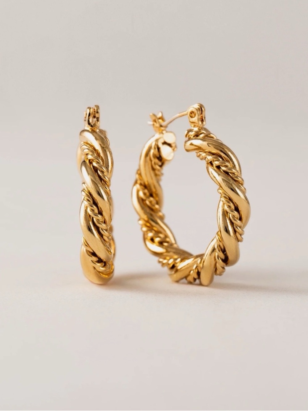 Lover’s Tempo Brand New Twisted Gold Rope Hoop Earrings -Women's Fashion Jewelry
